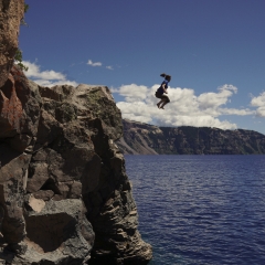 Jumping in Crater Lake